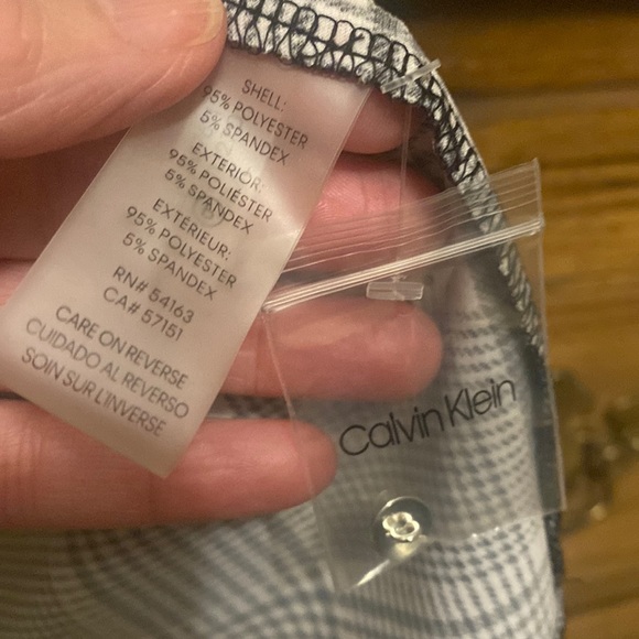 Calvin Klein Sleeveless Blouse Black/Pink/White Plaid Women’s Medium - Picture 7 of 9